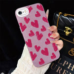 Custodia ibrida PC TPU con cuori per iPhone 8 Plus 7 Plus