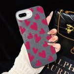 Custodia ibrida PC TPU con cuori per iPhone 8 Plus 7 Plus