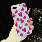 Custodia ibrida PC TPU con cuori per iPhone 8 Plus 7 Plus