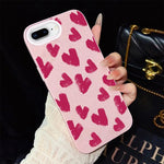 Custodia ibrida PC TPU con cuori per iPhone 8 Plus 7 Plus
