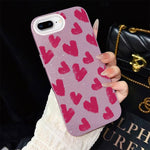 Custodia ibrida PC TPU con cuori per iPhone 8 Plus 7 Plus