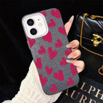 Custodia ibrida PC e TPU con cuori per iPhone 11 Pro Max