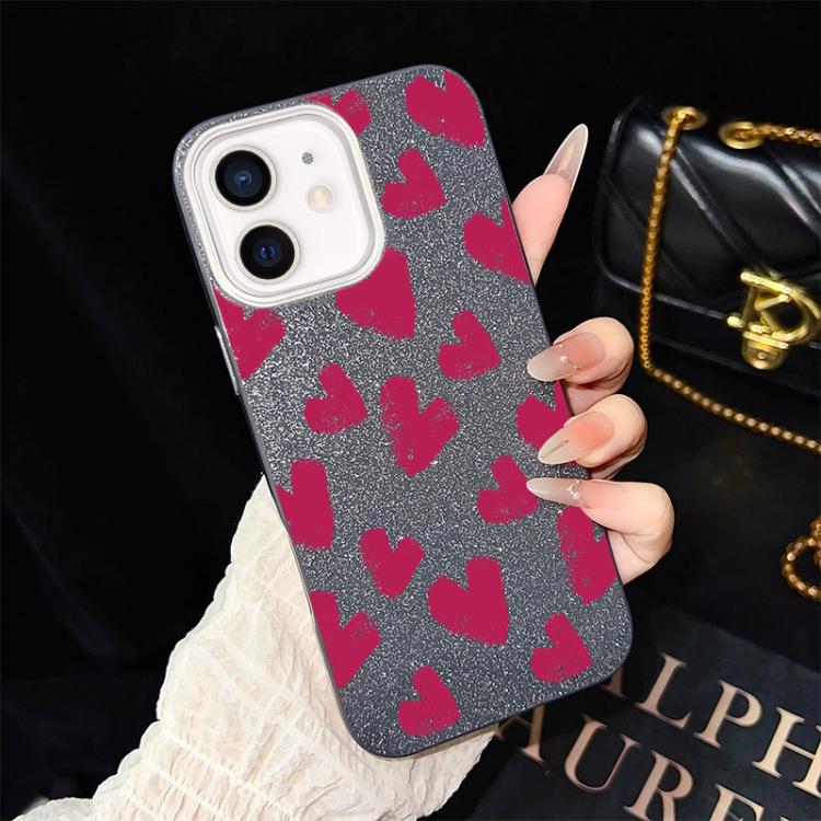Custodia ibrida PC e TPU con cuori per iPhone 11 Pro Max