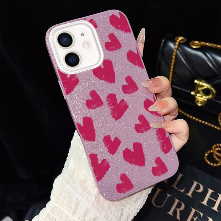 Custodia ibrida PC e TPU con cuori per iPhone 11 Pro Max