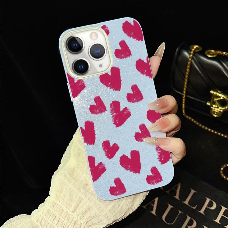 Custodia ibrida PC e TPU con cuori per iPhone 11 Pro Max