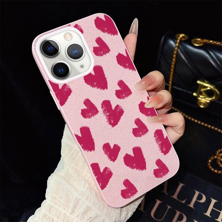 Custodia ibrida PC e TPU con cuori per iPhone 11 Pro Max