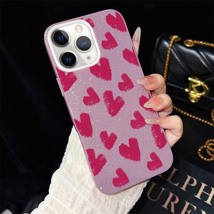 Custodia ibrida PC e TPU con cuori per iPhone 11 Pro Max