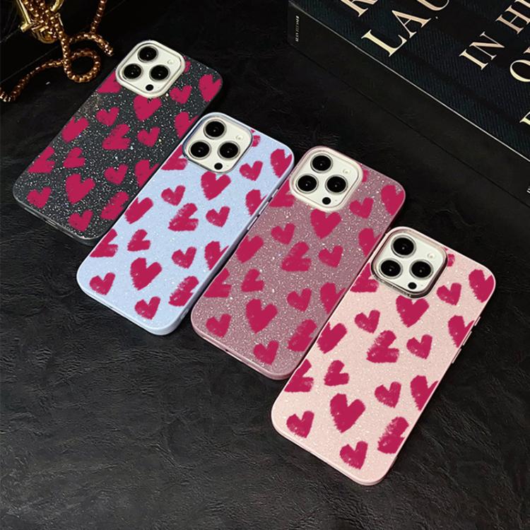 Custodia ibrida PC TPU con cuori per iPhone 8 Plus 7 Plus