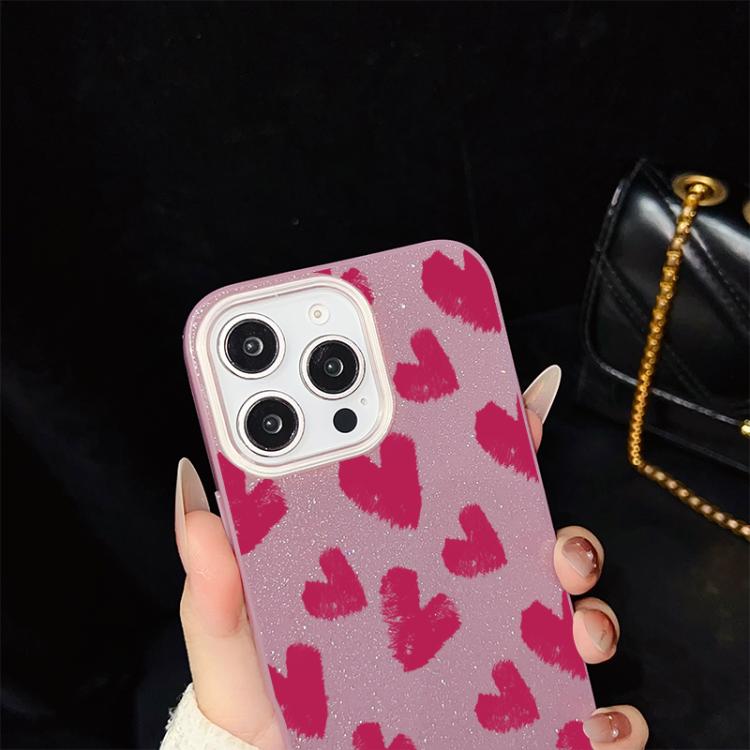 Custodia ibrida PC TPU con cuori per iPhone 8 Plus 7 Plus