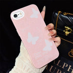 Custodia ibrida PC TPU con farfalle per iPhone 8 Plus 7 Plus