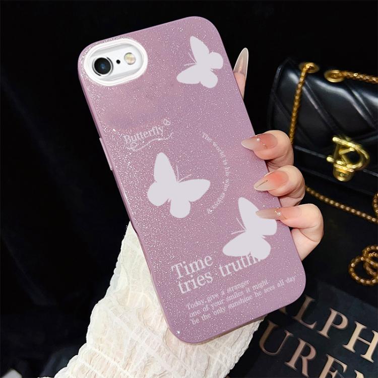 Custodia ibrida PC TPU con farfalle per iPhone 8 Plus 7 Plus