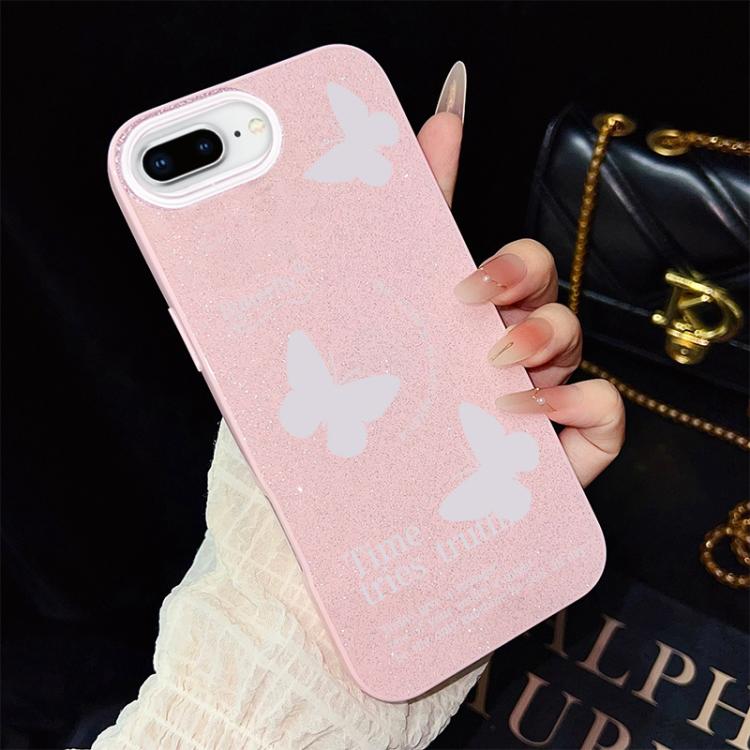 Custodia ibrida PC TPU con farfalle per iPhone 8 Plus 7 Plus