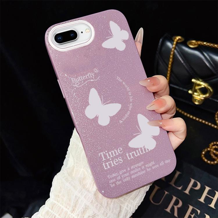 Custodia ibrida PC TPU con farfalle per iPhone 8 Plus 7 Plus