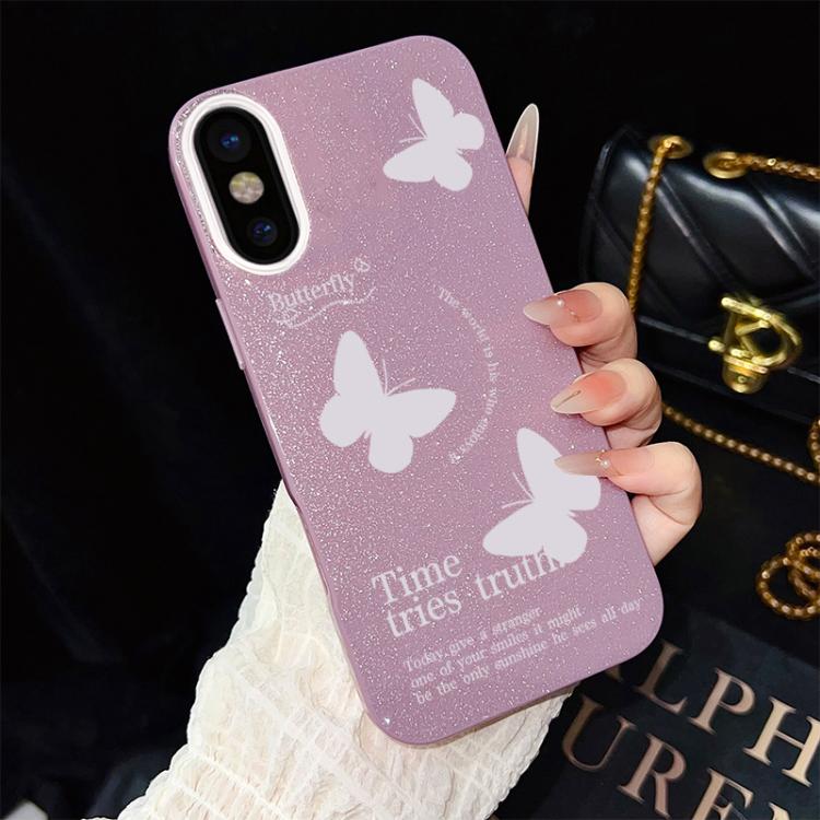 Custodia ibrida PC TPU con farfalle per iPhone 11 Pro Max