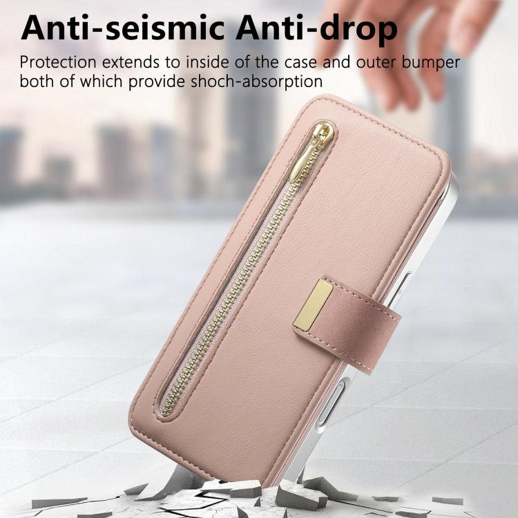 Custodia portafoglio in pelle vegana con cerniera per iPhone 13 P