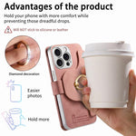 Custodia portafoglio in pelle vegana con cerniera per iPhone 13 P