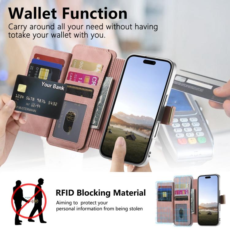 Portafoglio con cerniera e blocco RFID per Galaxy S26+, S26 Ultra e S25 Edge 5G