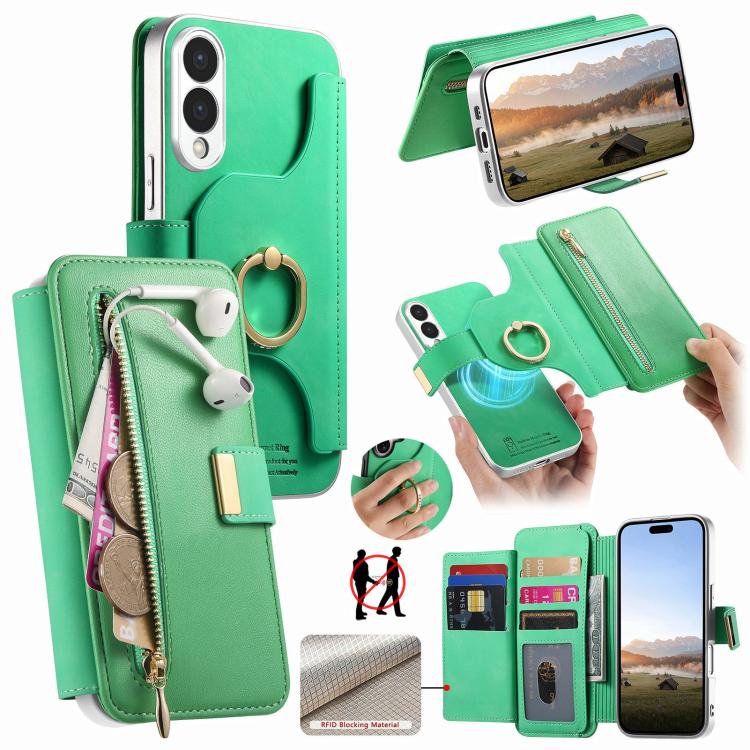 Portafoglio con cerniera e blocco RFID per Galaxy S26+, S26 Ultra e S25 Edge 5G