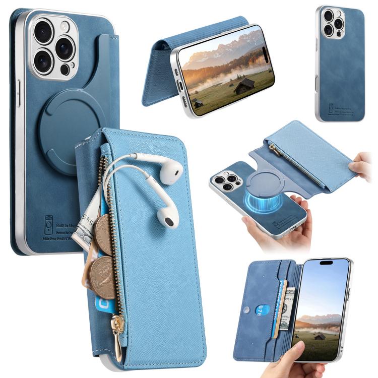 Custodia portafoglio in pelle vegana per iPhone 15 Pro