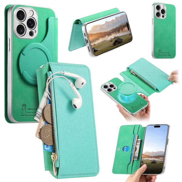 Custodia portafoglio in pelle vegana per iPhone 15 Pro