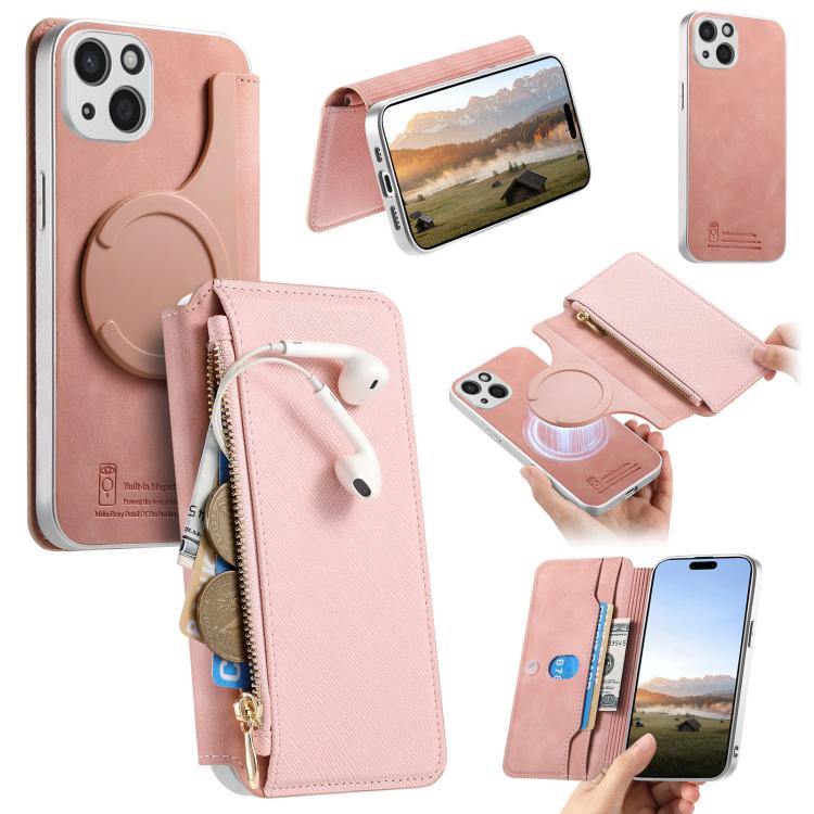 Custodia portafoglio in pelle vegana per iPhone 15 Pro