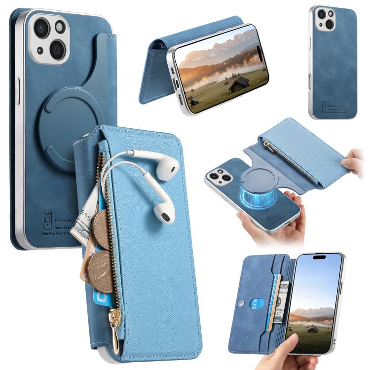 Custodia portafoglio in pelle vegana per iPhone 15 Pro