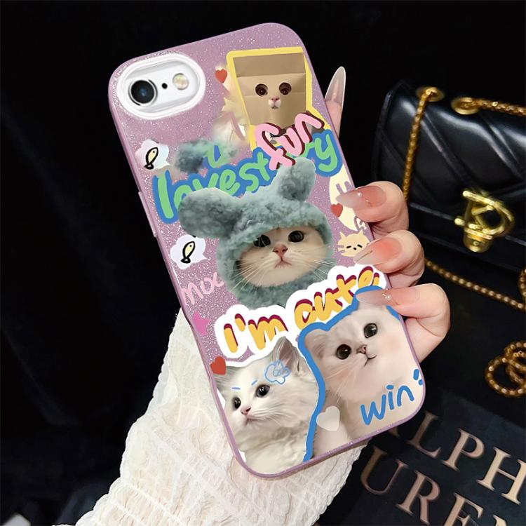 Custodia ibrida PC TPU con glitter per iPhone 8 Plus 7 Plus