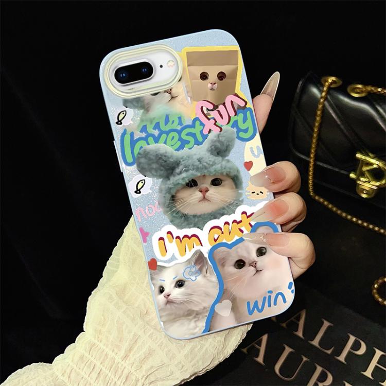 Custodia ibrida PC TPU con glitter per iPhone 8 Plus 7 Plus