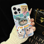 Custodia ibrida PC TPU con glitter e gatti per iPhone