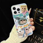 Custodia ibrida PC TPU con glitter e gatti per iPhone