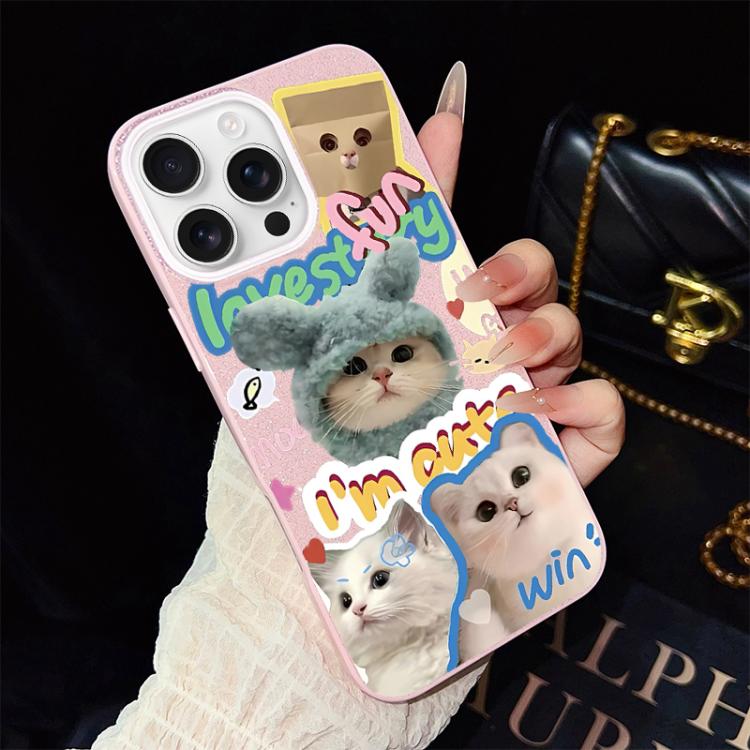 Custodia ibrida PC TPU con glitter per iPhone 17 e 16
