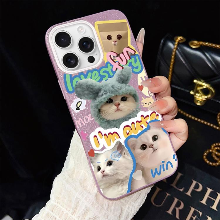 Custodia ibrida PC TPU con glitter per iPhone 17 e 16