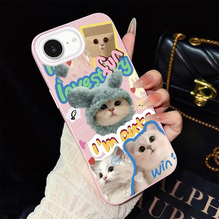 Custodia ibrida PC TPU con glitter per iPhone 17 e 16