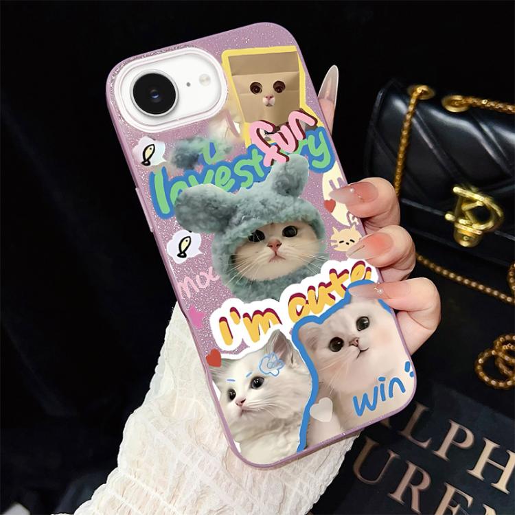 Custodia ibrida PC TPU con glitter per iPhone 17 e 16
