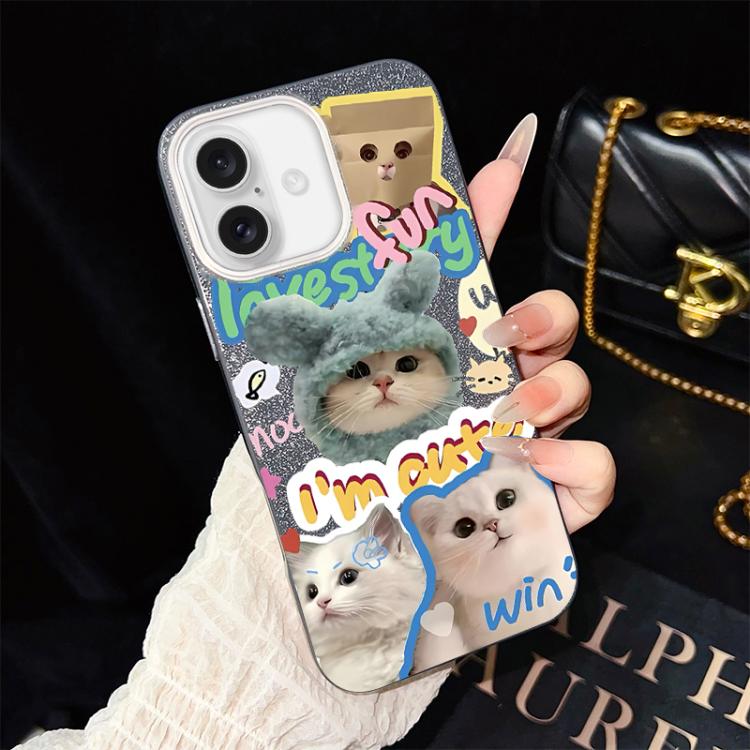 Custodia ibrida PC TPU con glitter per iPhone 17 e 16