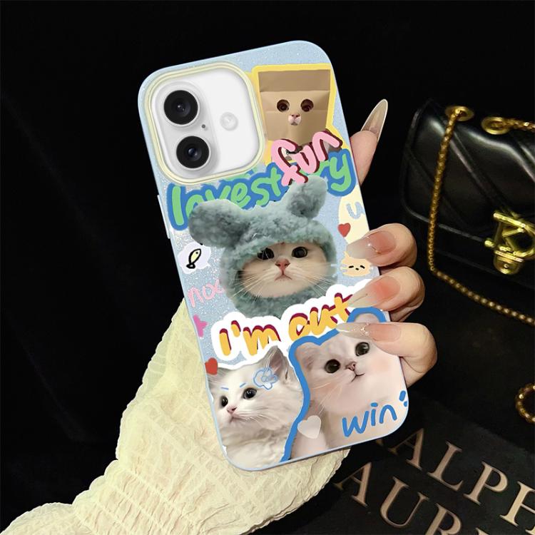 Custodia ibrida PC TPU con glitter per iPhone 17 e 16