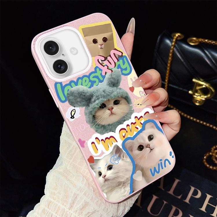 Custodia ibrida PC TPU con glitter per iPhone 17 e 16