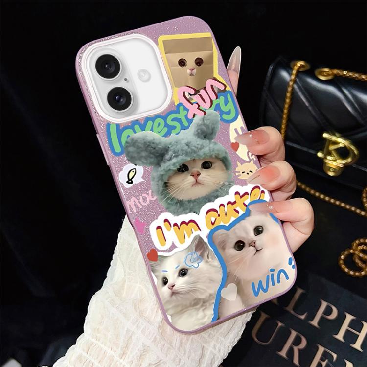 Custodia ibrida PC TPU con glitter per iPhone 17 e 16