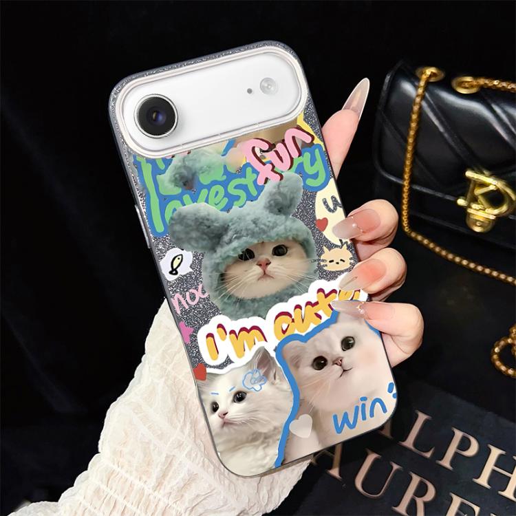 Custodia ibrida PC TPU con glitter per iPhone 17 e 16