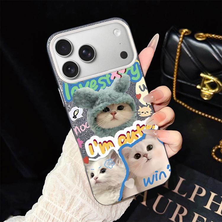 Custodia ibrida PC TPU con glitter per iPhone 17 e 16