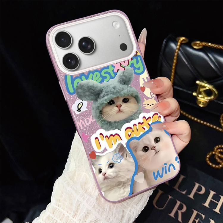 Custodia ibrida PC TPU con glitter per iPhone 17 e 16