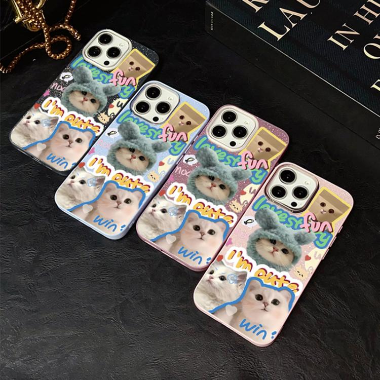 Custodia ibrida PC TPU con glitter per iPhone 17 e 16