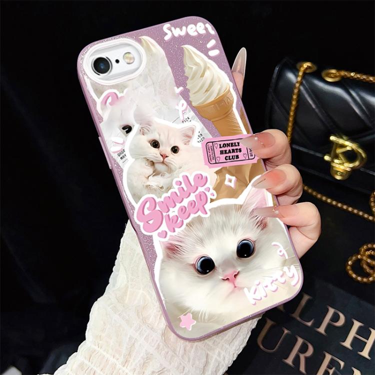 Custodia ibrida PC TPU glitterata per iPhone 8 Plus 7 Plus