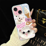 Custodia ibrida PC TPU glitterata con gatti per iPhone