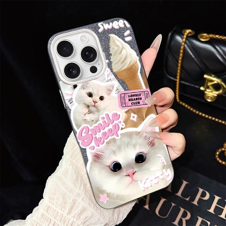 Custodia ibrida PC TPU con motivo gatti per iPhone