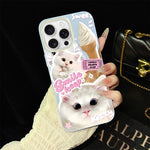 Custodia ibrida PC TPU con motivo gatti per iPhone