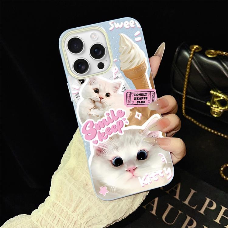 Custodia ibrida PC TPU con motivo gatti per iPhone