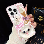 Custodia ibrida PC TPU con motivo gatti per iPhone
