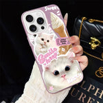 Custodia ibrida PC TPU con motivo gatti per iPhone