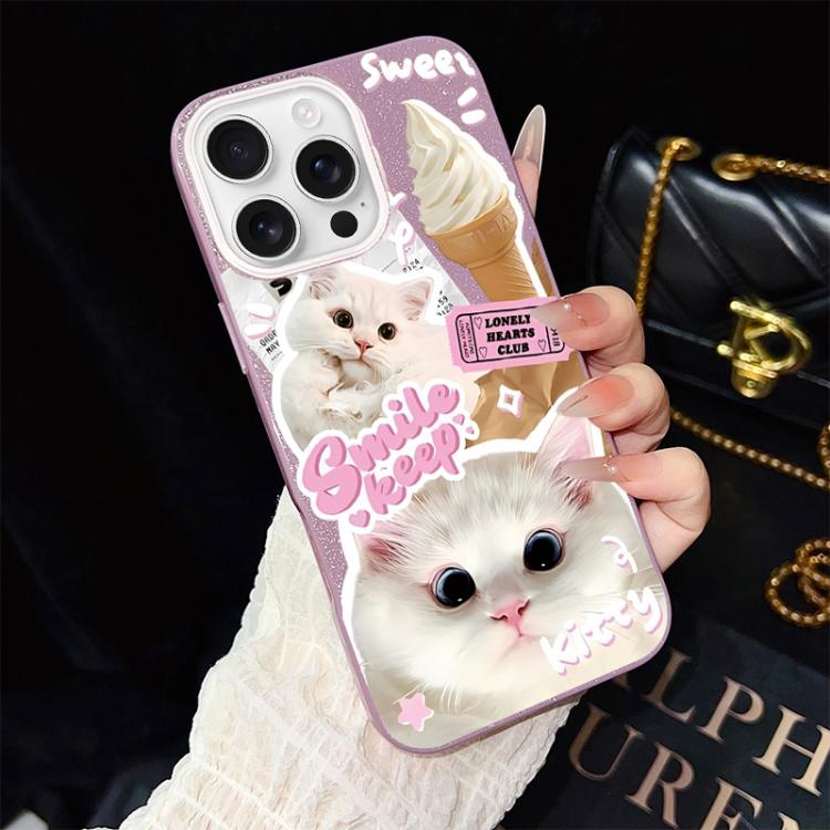 Custodia ibrida PC TPU con motivo gatti per iPhone